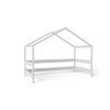 Patut tip casuta din lemn junior, 160x80 cm, Din lemn certificat FSC, Transformabil in casuta de joaca, Cu bariera de protectie, In stil scandinav, Gri, YappyKids, YappyHytte Bed - gogobaby.ro