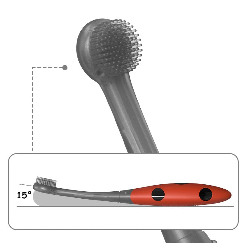 Periuta de dinti din silicon pentru antrenament, 6 luni+, Mombella, Buburuza - gogobaby.ro