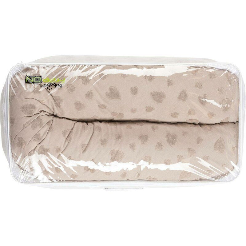 Perna alaptare, Bubaba, Cu doua fete, 170 x 35 cm, Grey Hearts