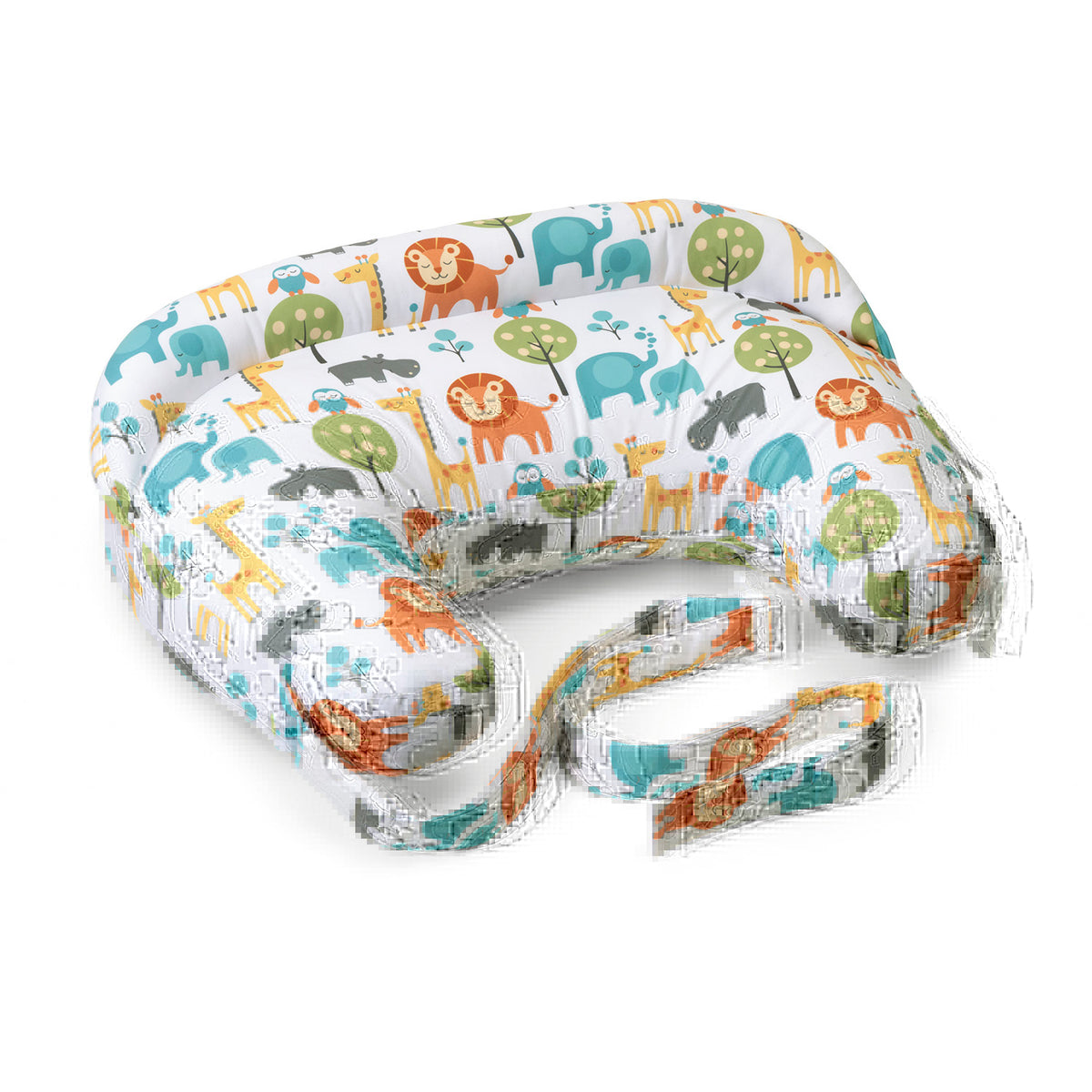 Perna alaptare Chicco Boppy Deluxe, Peaceful Jungle, 0luni+ - gogobaby.ro