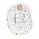 Perna alaptare, New Baby, Cu husa detasabila, In forma de C, Bumbac, Diametru 16 cm, Lungime in jurul circumferintei 285 cm, 100% antialergic, Stars Grey