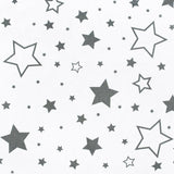Perna alaptare, New Baby, Cu husa detasabila, In forma de C, Bumbac, Diametru 16 cm, Lungime in jurul circumferintei 285 cm, Stars White/Grey