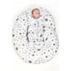 Perna alaptare, New Baby, Cu husa detasabila, In forma de C, Bumbac, Diametru 16 cm, Lungime in jurul circumferintei 285 cm, Stars White/Grey