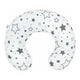 Perna alaptare, New Baby, Stelute, Cu husa detasabila, Din bumbac, 125x16 cm, Gri
