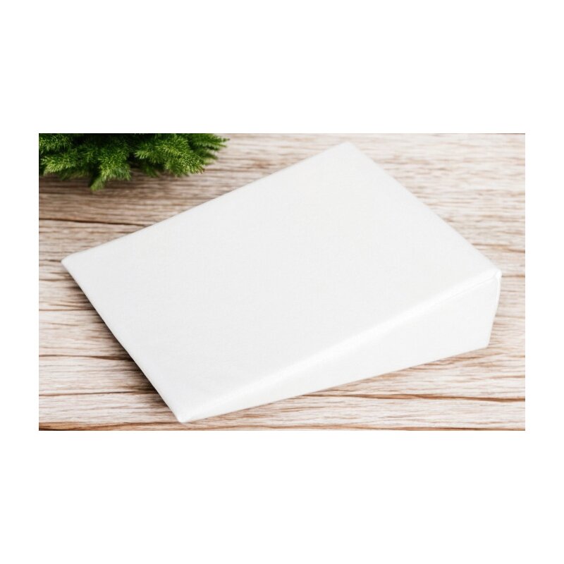 Perna inclinata, Bubaba, Antireflux, Cu husa din bumbac, 60 x 37 x 1,5-10 cm, Alba - gogobaby.ro