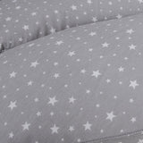Perna multifunctionala, Ceba Baby, Pentru dureri de spate, somn confortabil si alaptat, Cu bile de silicon si microperle, Husa detasabila din bumbac, 300x30 cm, Oeko-Tex Standard 100, Grey Stars