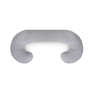 Perna multifunctionala, Ceba Baby, Pentru dureri de spate, somn confortabil si alaptat, Cu bile de silicon si microperle, Husa detasabila din bumbac, 300x30 cm, Oeko-Tex Standard 100, Grey Stars