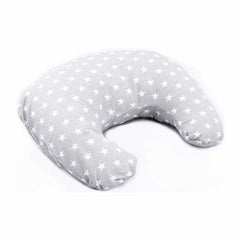 Perna pentru alaptat, Bocioland, Gray Stars, Cu husa detasabila, Din bumbac, 50x18 cm,