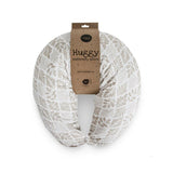 Perna pentru alaptat, Ceba Baby, Husa detasabila din bumbac, Cu puf siliconizat, 150x60x37 cm, Oeko-Tex Standard 100, Basic Brown Leaves