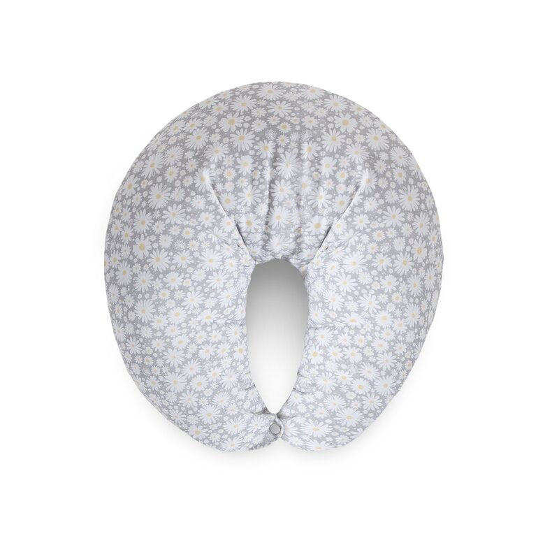 Perna pentru alaptat, Ceba Baby, Husa detasabila din bumbac, Cu puf siliconizat, 150x60x37 cm, Oeko-Tex Standard 100, Basic Chamomile
