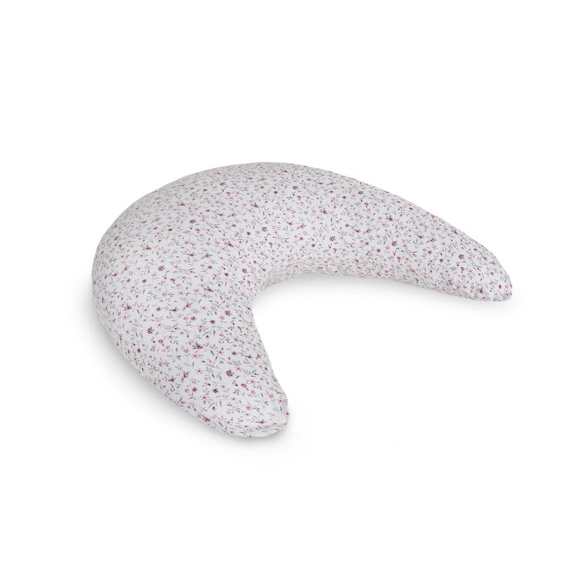 Perna pentru alaptat, Ceba Baby, Husa detasabila din bumbac, Cu puf siliconizat, 150x60x37 cm, Oeko-Tex Standard 100, Basic Forget-me-not