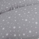Perna pentru alaptat, Ceba Baby, Husa detasabila din bumbac, Cu puf siliconizat, 150x60x37 cm, Oeko-Tex Standard 100, Basic Grey Stars