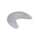 Perna pentru alaptat, Ceba Baby, Husa detasabila din bumbac, Cu puf siliconizat, 150x60x37 cm, Oeko-Tex Standard 100, Basic Grey Stars