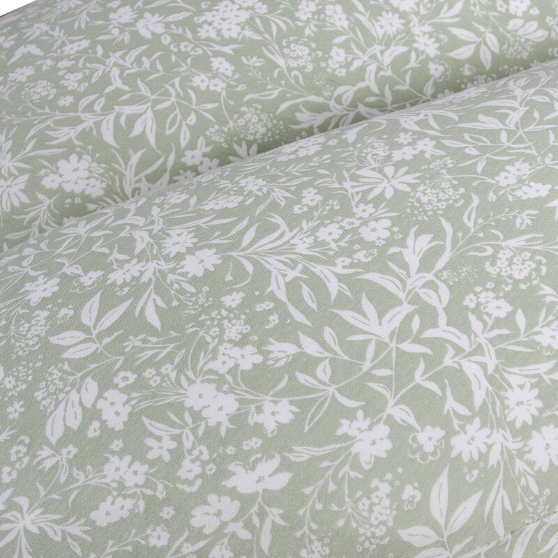 Perna pentru alaptat, Ceba Baby, Husa detasabila din bumbac, Cu puf siliconizat, 150x60x37 cm, Oeko-Tex Standard 100, Basic Wildflowers