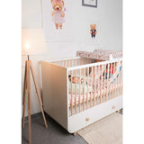 Perna pentru alaptat, Ceba Baby, Husa detasabila din bumbac, Cu puf siliconizat, 150x60x37 cm, Oeko-Tex Standard 100, Basic Wildflowers