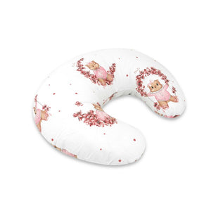 Perna pentru alaptat, MimiNu, Din bumbac certificat Oeko Tex Standard 100, Cu husa detasabila, Cu fermoar securizat, Circumferinta 155 cm, Design, Betty