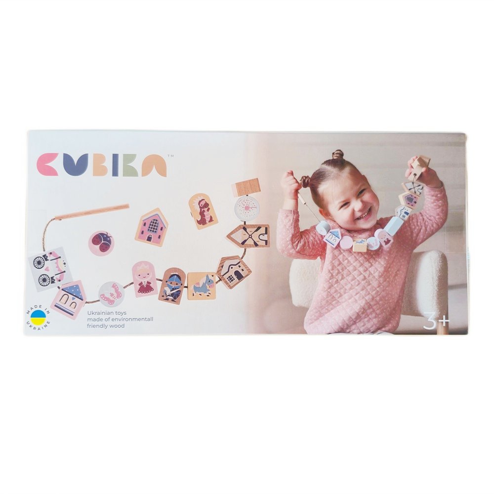 Jucarie Din Lemn, Cubika, “Joc de Indemanare Personaje de Poveste” - Pastel - gogobaby.ro