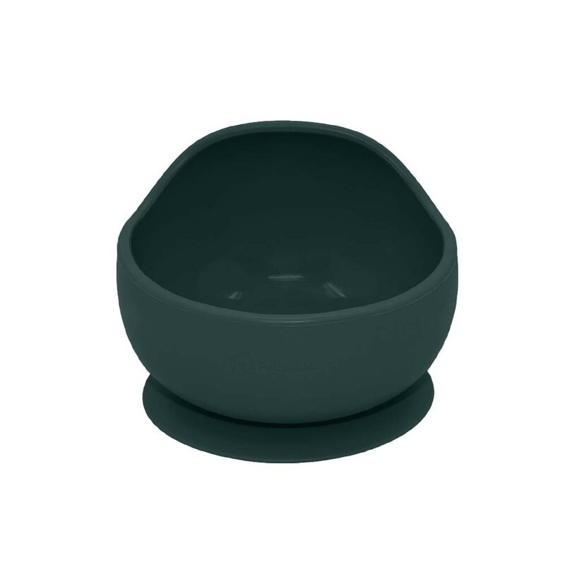 Bol, Petite&Mars, Take&Match, Din silicon, Cu ventuza, Fara BPA, 6 luni+, 350 ml, Verde Inchis - gogobaby.ro