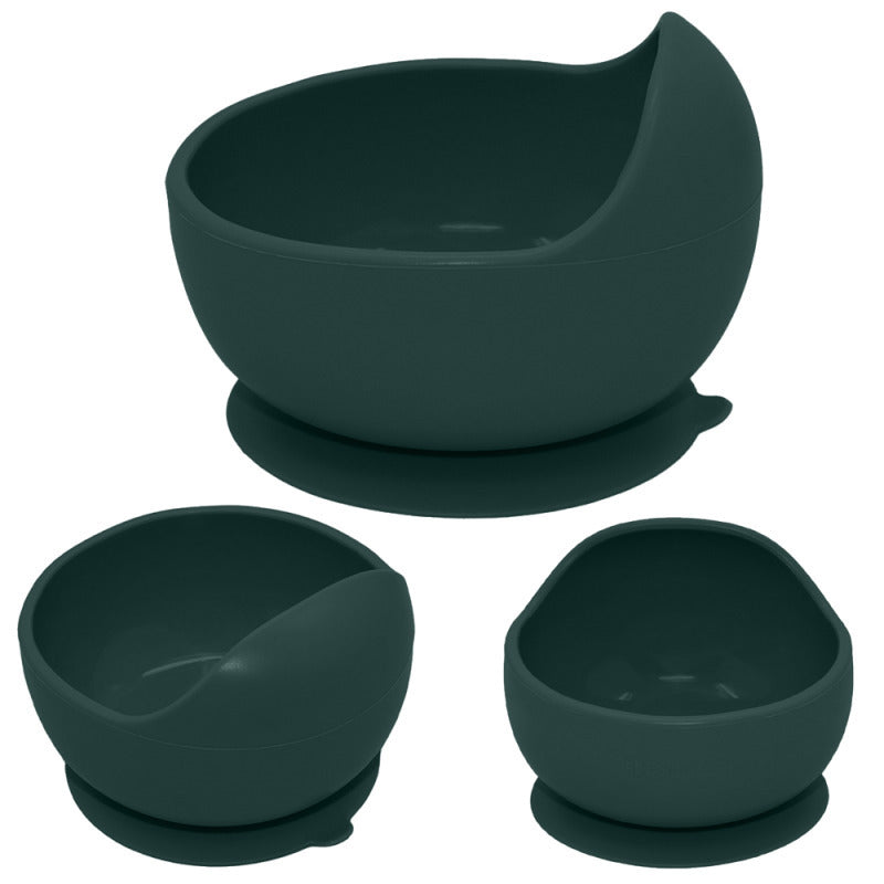 Bol, Petite&Mars, Take&Match, Din silicon, Cu ventuza, Fara BPA, 6 luni+, 350 ml, Verde Inchis - gogobaby.ro