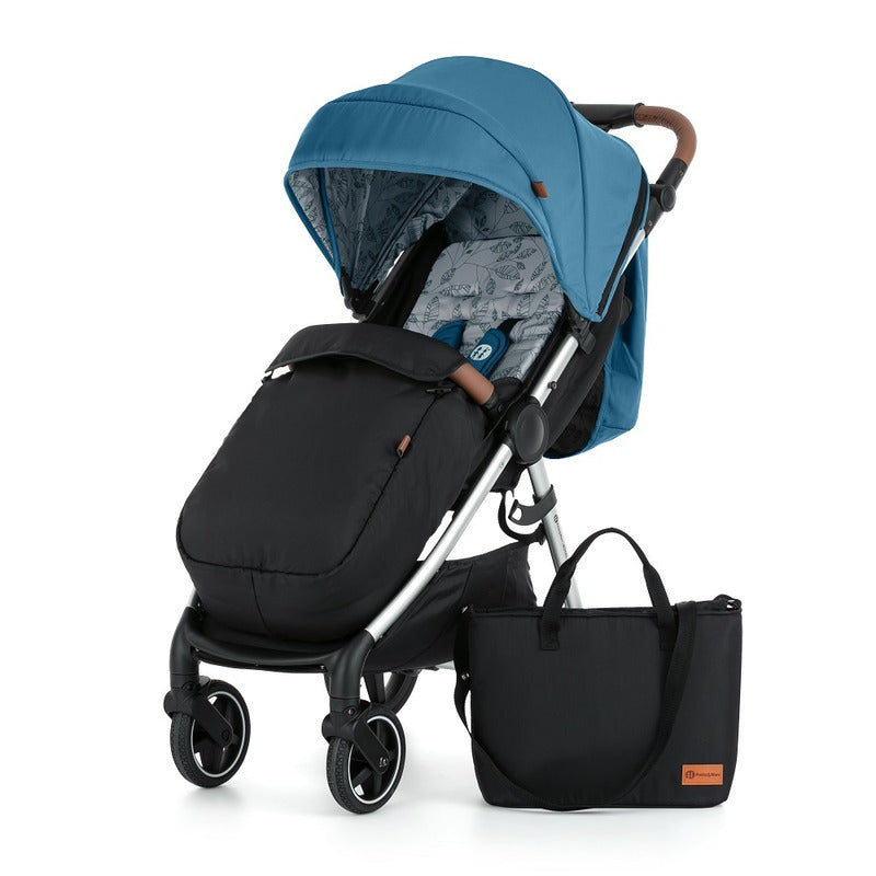Carucior sport, Petite&Mars, Royal, Include husa pentru scaun, husa pentru picioare, geanta pentru scutece si capotina extensibila, Cu fereastra, Impermeabila, Cu SPF 50, Aluminiu, 0-22 kg, 111 x 57 x 86 cm, Ocean Blue - gogobaby.ro