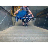 Carucior sport, Petite&Mars, Royal, Include husa pentru scaun, husa pentru picioare, geanta pentru scutece si capotina extensibila, Cu fereastra, Impermeabila, Cu SPF 50, Aluminiu, 0-22 kg, 111 x 57 x 86 cm, Ocean Blue