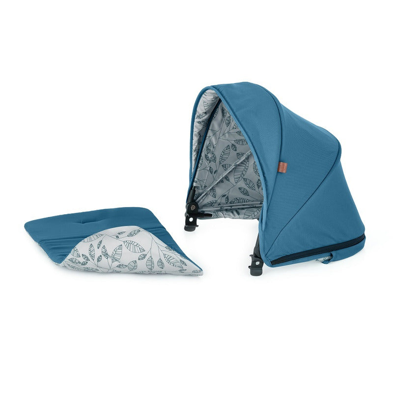 Carucior sport, Petite&Mars, Royal, Include husa pentru scaun, husa pentru picioare, geanta pentru scutece si capotina extensibila, Cu fereastra, Impermeabila, Cu SPF 50, Aluminiu, 0-22 kg, 111 x 57 x 86 cm, Ocean Blue - gogobaby.ro