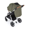 Carucior sport, Petite&Mars, Royal, Include husa pentru scaun, husa pentru picioare, geanta pentru scutece si capotina extensibila, Cu fereastra, Impermeabila, Cu SPF 50, Aluminiu, 0-22 kg, 111 x 57 x 86 cm, Mature Olive - gogobaby.ro