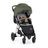 Carucior sport, Petite&Mars, Royal, Include husa pentru scaun, husa pentru picioare, geanta pentru scutece si capotina extensibila, Cu fereastra, Impermeabila, Cu SPF 50, Aluminiu, 0-22 kg, 111 x 57 x 86 cm, Mature Olive