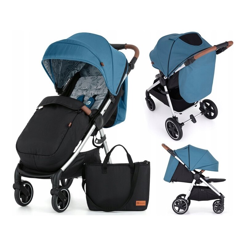 Carucior sport, Petite&Mars, Royal, Include husa pentru scaun, husa pentru picioare, geanta pentru scutece si capotina extensibila, Cu fereastra, Impermeabila, Cu SPF 50, Aluminiu, 0-22 kg, 111 x 57 x 86 cm, Ocean Blue - gogobaby.ro