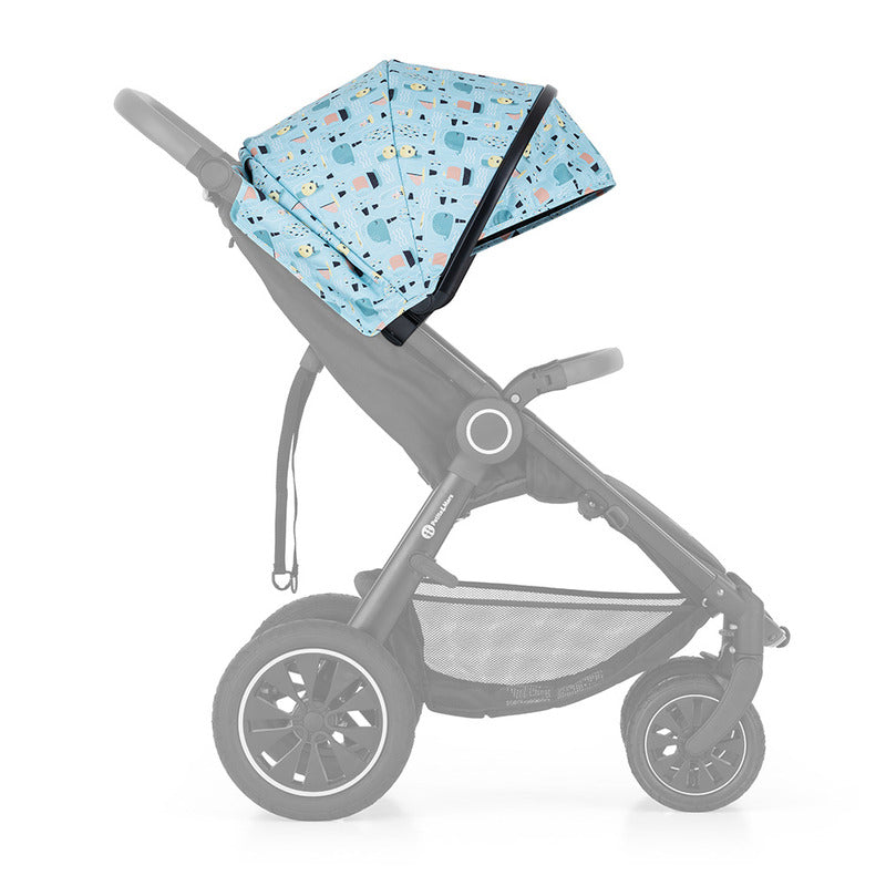 Carucior sport, Petite&Mars, Street+ Air, Include capotina impermeabila Editie limitata, Cu fereastra, husa picioare, cos de bagaje, Cu roti gonflabile, Centura de siguranta in 5 puncte, Pana la 25 kg, 6 luni+, Ocean - gogobaby.ro
