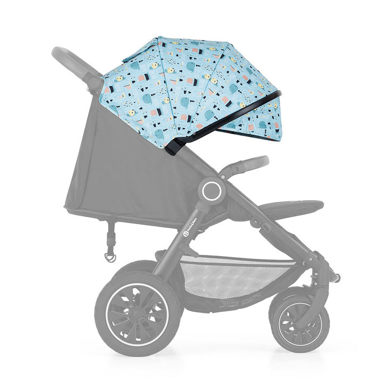 Carucior sport, Petite&Mars, Street+ Air, Include capotina impermeabila Editie limitata, Cu fereastra, husa picioare, cos de bagaje, Cu roti gonflabile, Centura de siguranta in 5 puncte, Pana la 25 kg, 6 luni+, Ocean - gogobaby.ro