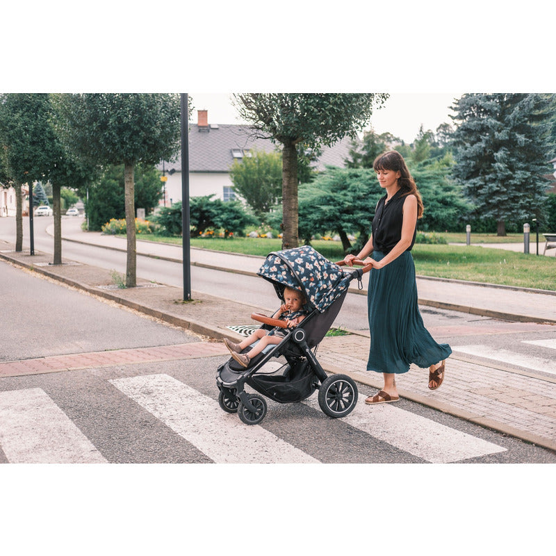 Carucior sport, Petite&Mars, Street+ Air, Include capotina impermeabila Editie limitata, Cu fereastra, husa picioare, cos de bagaje, Cu roti gonflabile, Centura de siguranta in 5 puncte, Pana la 25 kg, 6 luni+, Ocean - gogobaby.ro