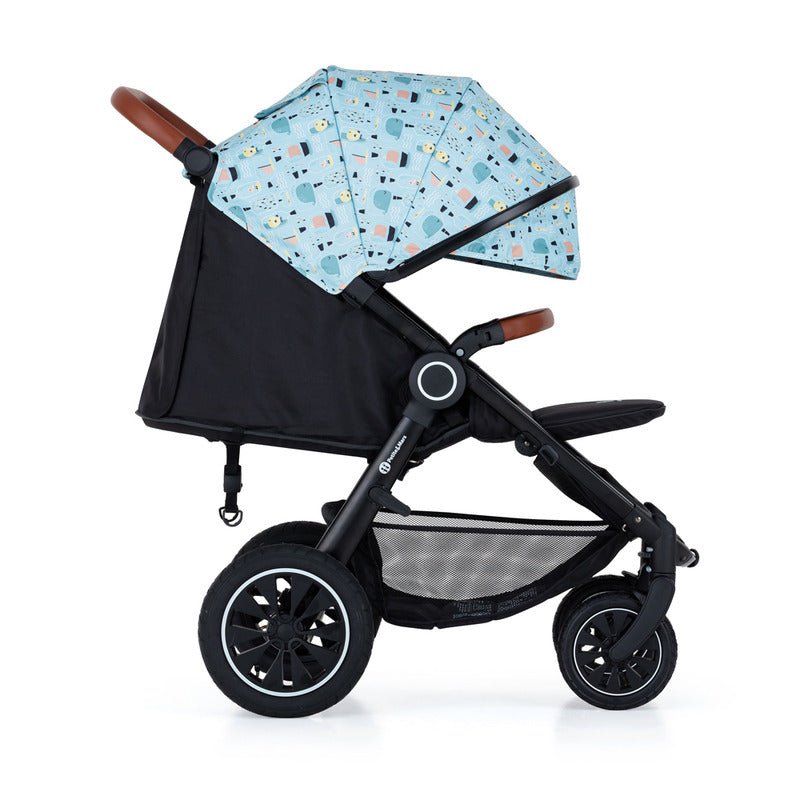 Carucior sport, Petite&Mars, Street+ Air, Include capotina impermeabila Editie limitata, Cu fereastra, husa picioare, cos de bagaje, Cu roti gonflabile, Centura de siguranta in 5 puncte, Pana la 25 kg, 6 luni+, Ocean