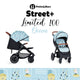 Carucior sport, Petite&Mars, Street+ Air, Include capotina impermeabila Editie limitata, Cu fereastra, husa picioare, cos de bagaje, Cu roti gonflabile, Centura de siguranta in 5 puncte, Pana la 25 kg, 6 luni+, Ocean
