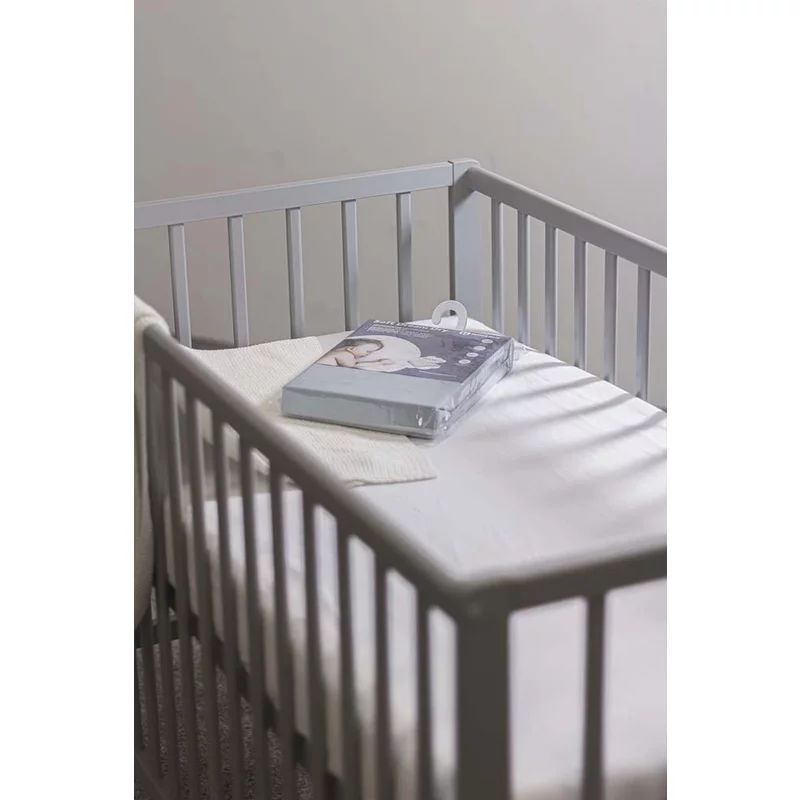 Cearceaf cu elastic, Petite&Mars, Soft Dream, Din Jersey, Lavabil la masina pana la 40 de garde, 120x60 cm, Alb