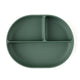 Farfurie compartimentata, Petite&Mars, Take&Match, Ovala, Cu ventuza si 3 compartimente, Silicon, Fara BPA, 630 ml, 6 luni+, Verde