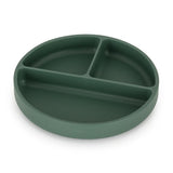 Farfurie compartimentata, Petite&Mars, Take&Match, Rotunda, Cu ventuza si 3 compartimente, Silicon, Fara BPA, 500 ml, 6 luni+, Verde