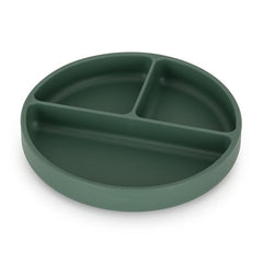 Farfurie compartimentata, Petite&Mars, Take&Match, Rotunda, Cu ventuza si 3 compartimente, Silicon, Fara BPA, 500 ml, 6 luni+, Verde