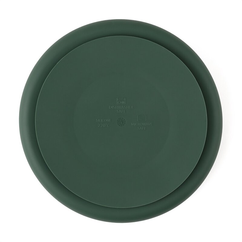 Farfurie compartimentata, Petite&Mars, Take&Match, Rotunda, Cu ventuza si 3 compartimente, Silicon, Fara BPA, 500 ml, 6 luni+, Verde