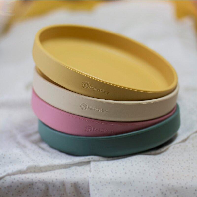 Farfurie, Petite&Mars, Take&Match, Din silicon, Cu ventuza, Fara BPA, 6 luni+, 400 ml, Bej - gogobaby.ro