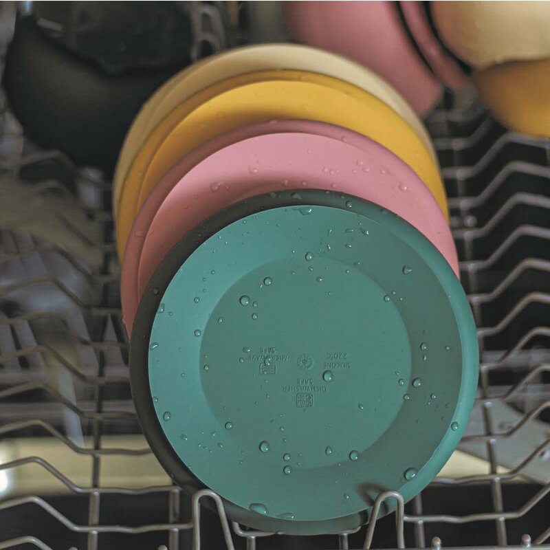 Farfurie, Petite&Mars, Take&Match, Din silicon, Cu ventuza, Fara BPA, 6 luni+, 400 ml, Verde Inchis