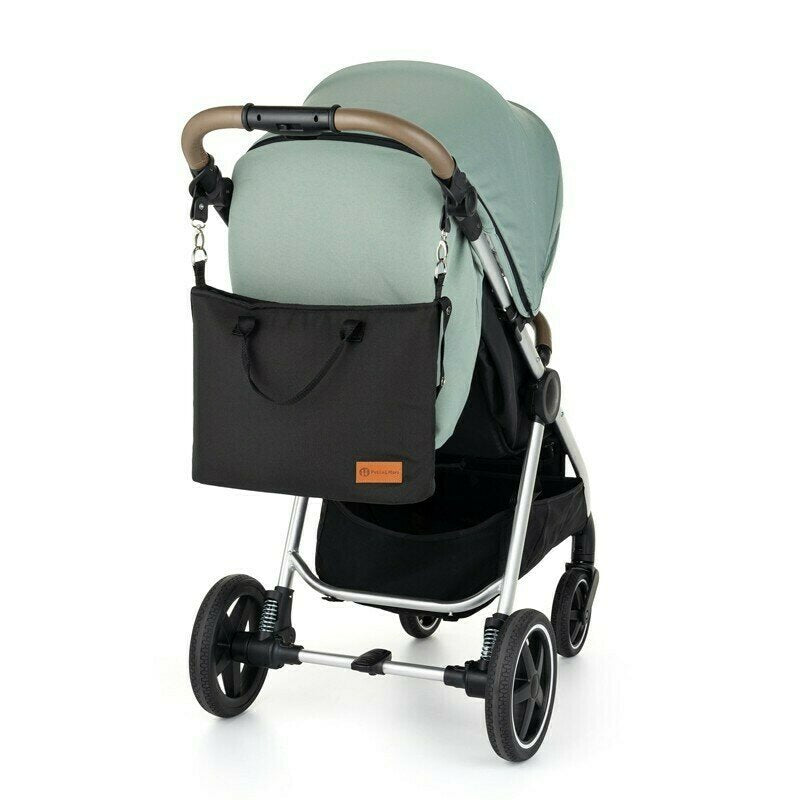 Geanta pentru mamici, Petite&Mars, Impermeabila, Cu 4 compartimente, 45 x 30 x 12 cm, Negru - gogobaby.ro