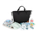 Geanta pentru mamici, Petite&Mars, Impermeabila, Cu 4 compartimente, 45 x 30 x 12 cm, Negru