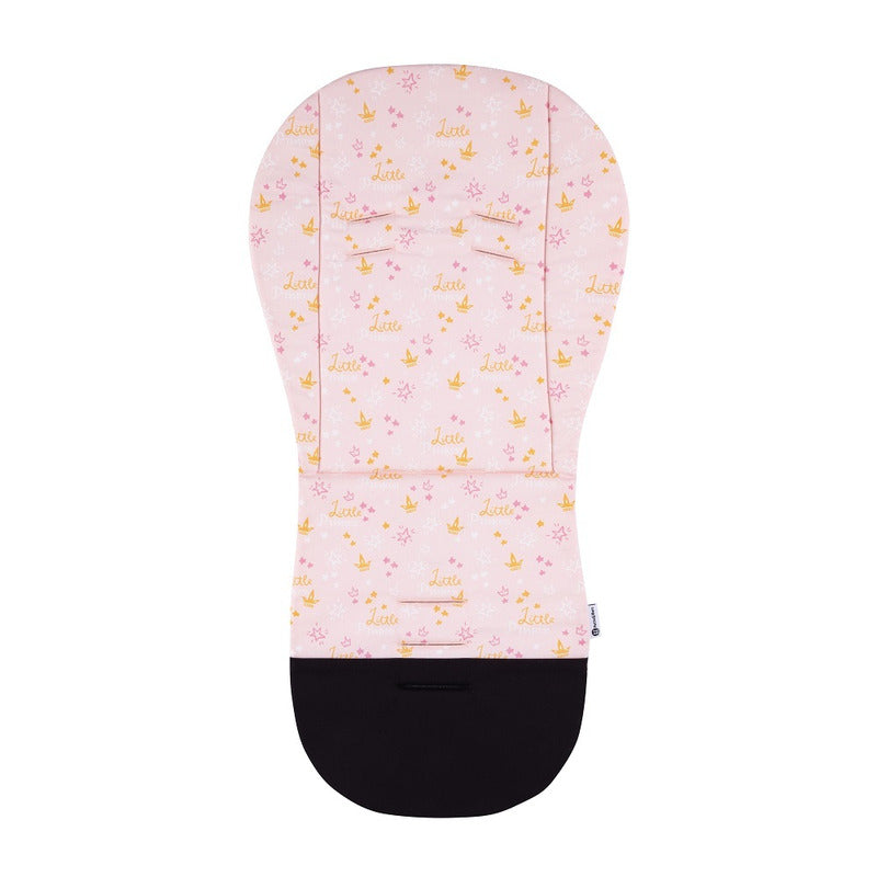 Insertie carucior, Petite&Mars, Editie limitata, Din spuma cu memorie, Densa Pentru confort sporit, Universala, Cu decupaje pentru centura de siguranta in 3 sau 5 puncte, 86x42 cm, 0 luni+, Printese, Roz