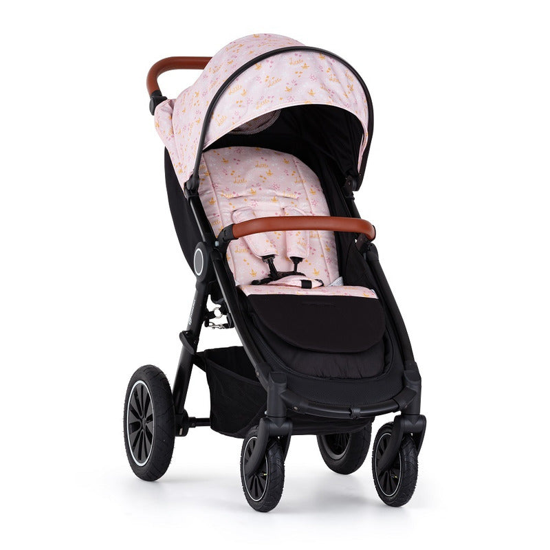 Insertie carucior, Petite&Mars, Editie limitata, Din spuma cu memorie, Densa Pentru confort sporit, Universala, Cu decupaje pentru centura de siguranta in 3 sau 5 puncte, 86x42 cm, 0 luni+, Printese, Roz