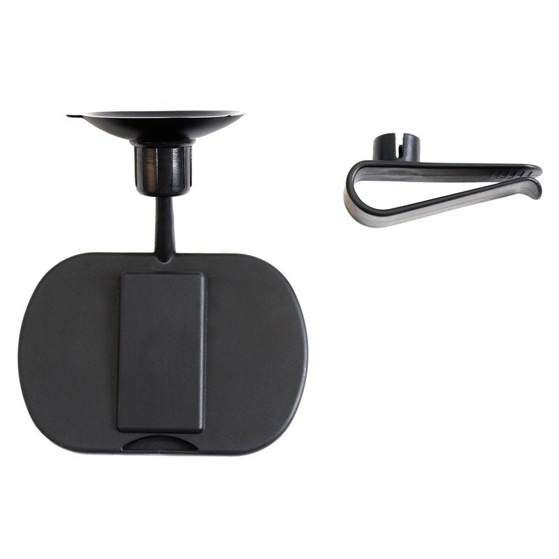 Oglinda auto retrovizoare, Petite&Mars, Rotativa 360 Oskar, Cu montare pe parbriz si la parasolare, 10 x 7 cm, Negru - gogobaby.ro