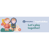 Papusa, Petite&Mars, Max 14 x 34 cm, 0 luni+, Ambalaj cu mini puzzle din carton, 35 cm, Albastru