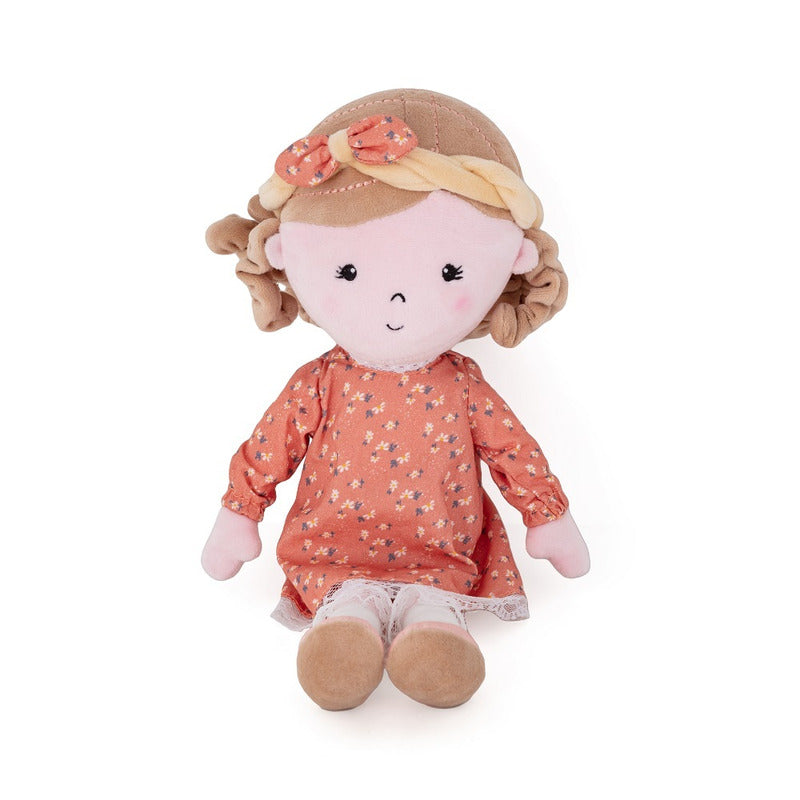 Papusa, Petite&Mars, Sophie 14 x 34 cm, 0 luni+, Ambalaj cu mini puzzle din carton, 35 cm, Roz - gogobaby.ro