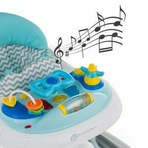 Premergator, Petite&Mars, Monty, Panou interactiv, Reglabil pe inaltime, Roti, Sustine 12 kg, Chevron Blue