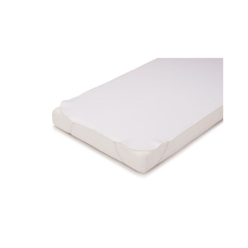 Protectie impermeabila, Petite&Mars, Pentru saltele de 120x60, Cu benzi elastice, Alb - gogobaby.ro